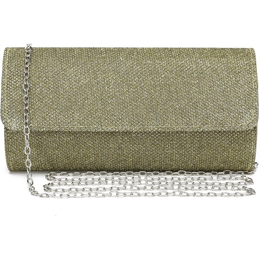 Women's Glitter Party Evening Wedding Handbag with Chain